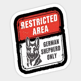 German Shepherd Only Love Distressed Graphic Warning Sign Sticker